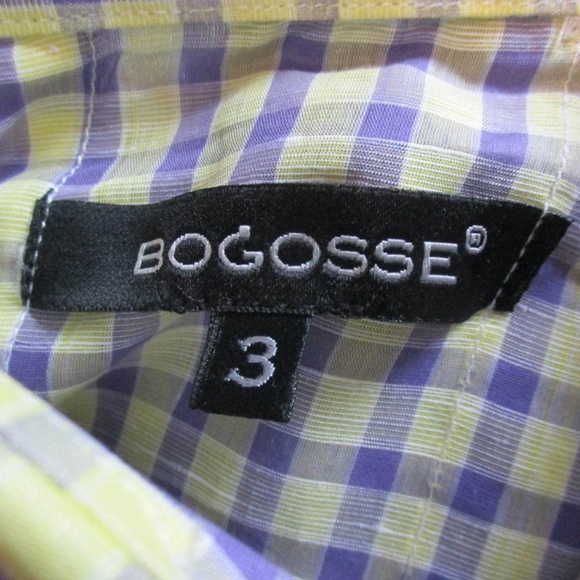 Bogosse Plaid Button Front Shirt Mens Medium New - Picture 6 of 7